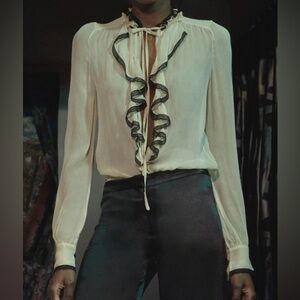 ALEXIS lace trim blouse